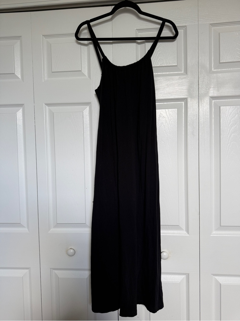 H&M Black Maxi Slip Dress with Thin Straps